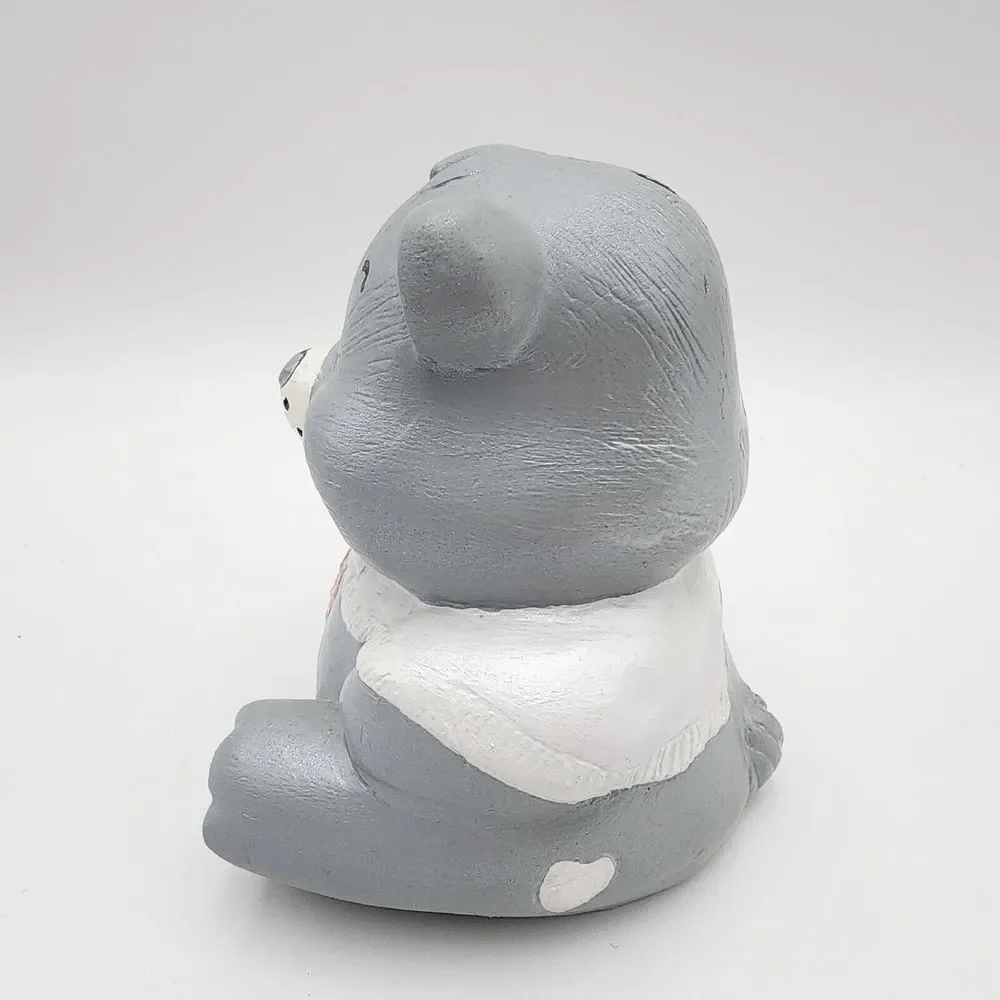 Care Bear Grams Bear Vintage Ceramic‎ 5' Coin Piggy Bank Vintage Gray RARE